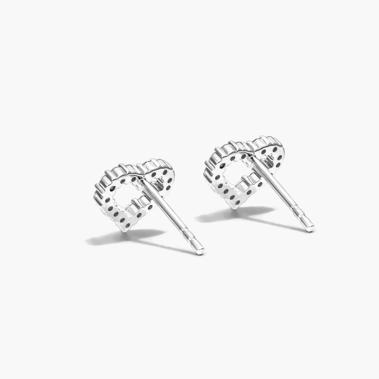 Petite Heart Shape Diamond Earrings In 14K White Gold By James Allen