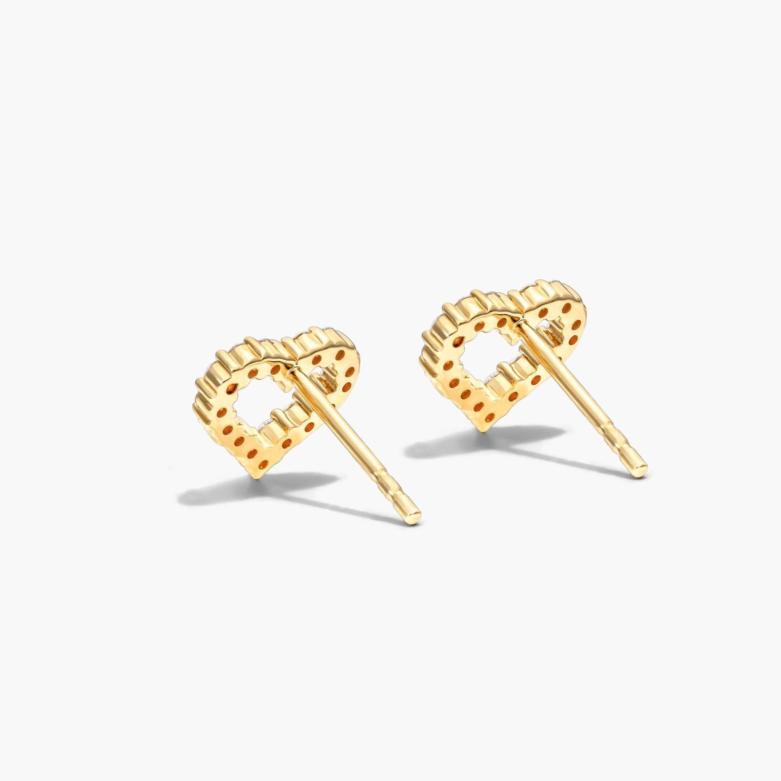 Petite Heart Shape Diamond Earrings In 14K Yellow Gold By James Allen