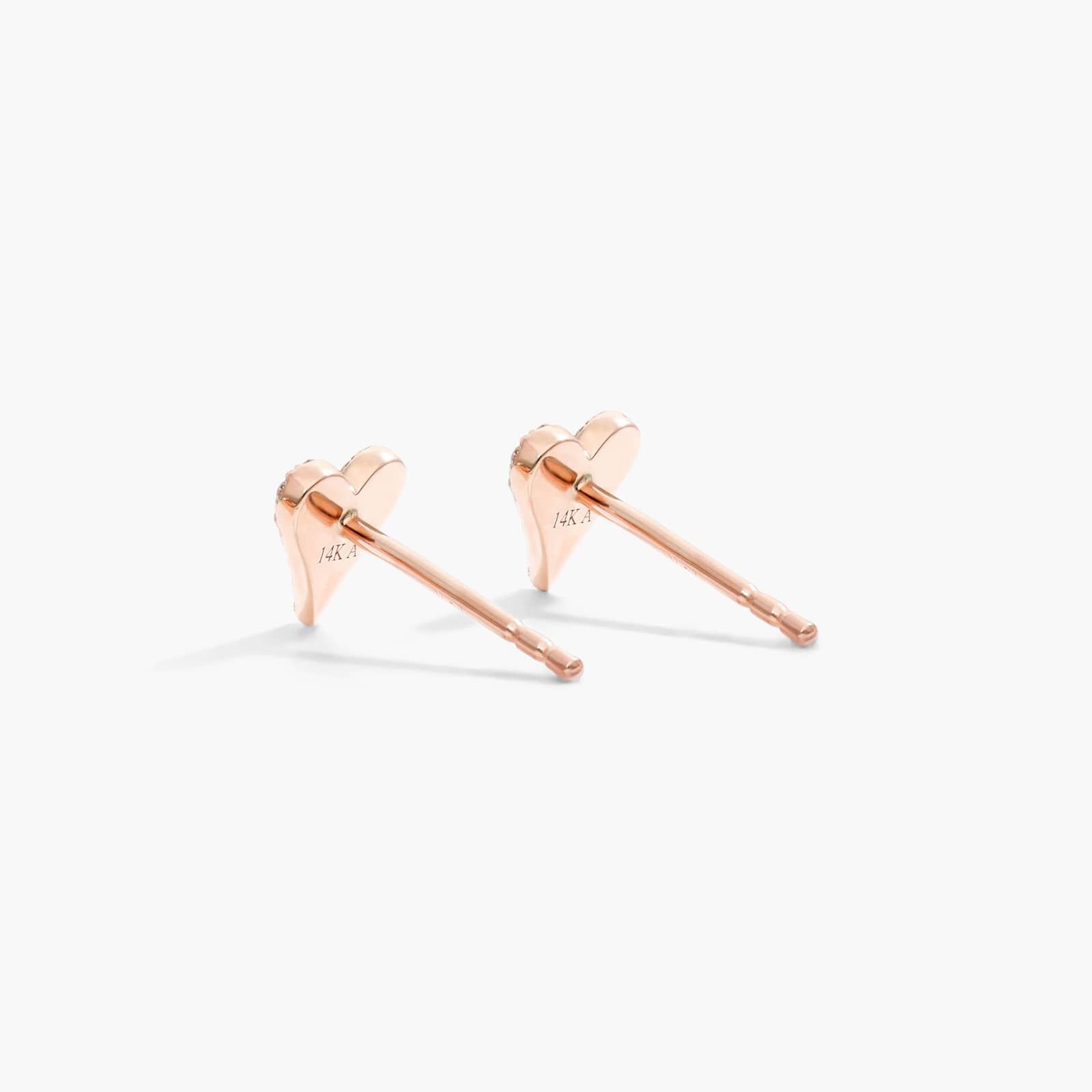 Heart Earrings With Round Diamonds In 14K Rose Gold By James Allen