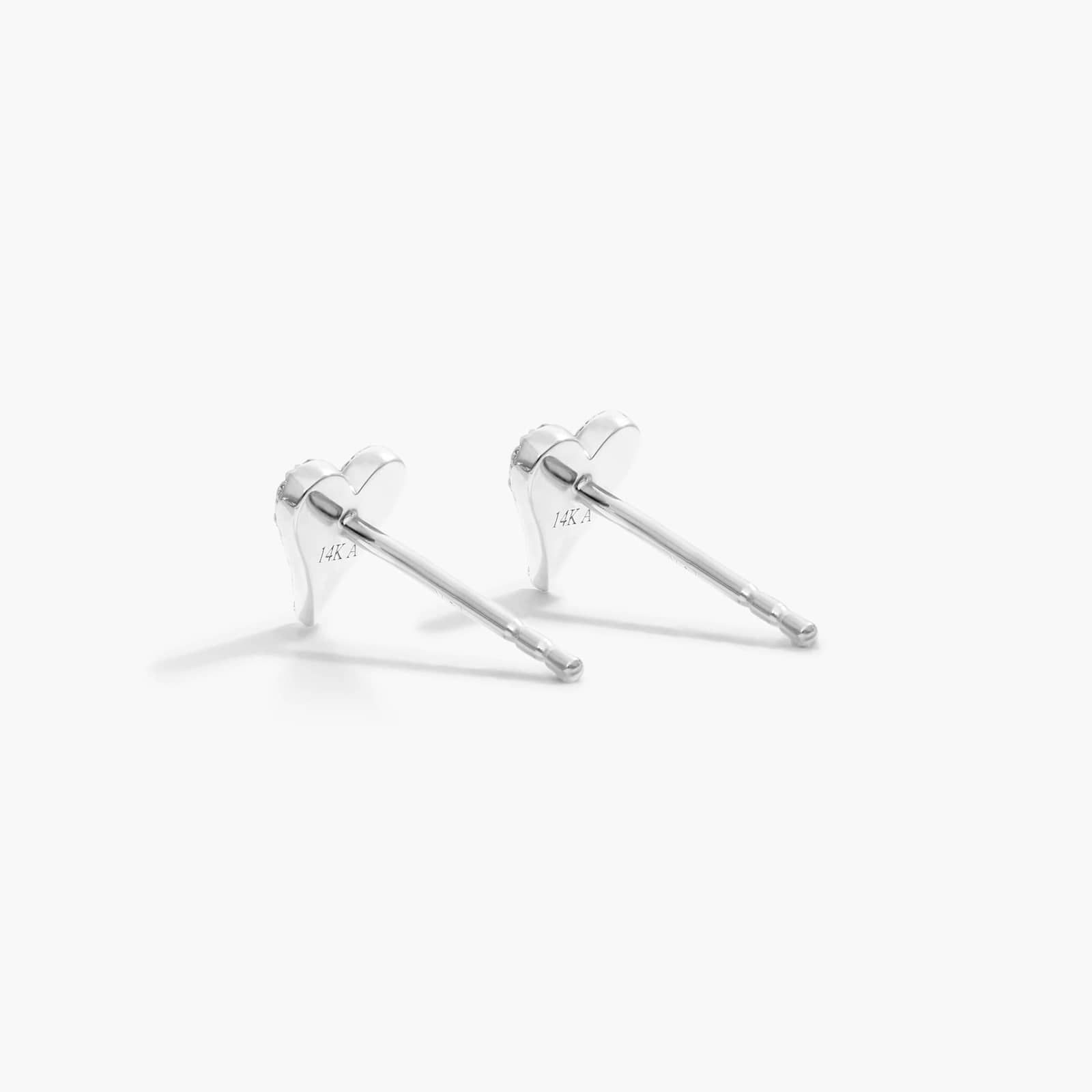 Heart Earrings With Round Diamonds In 14K White Gold By James Allen