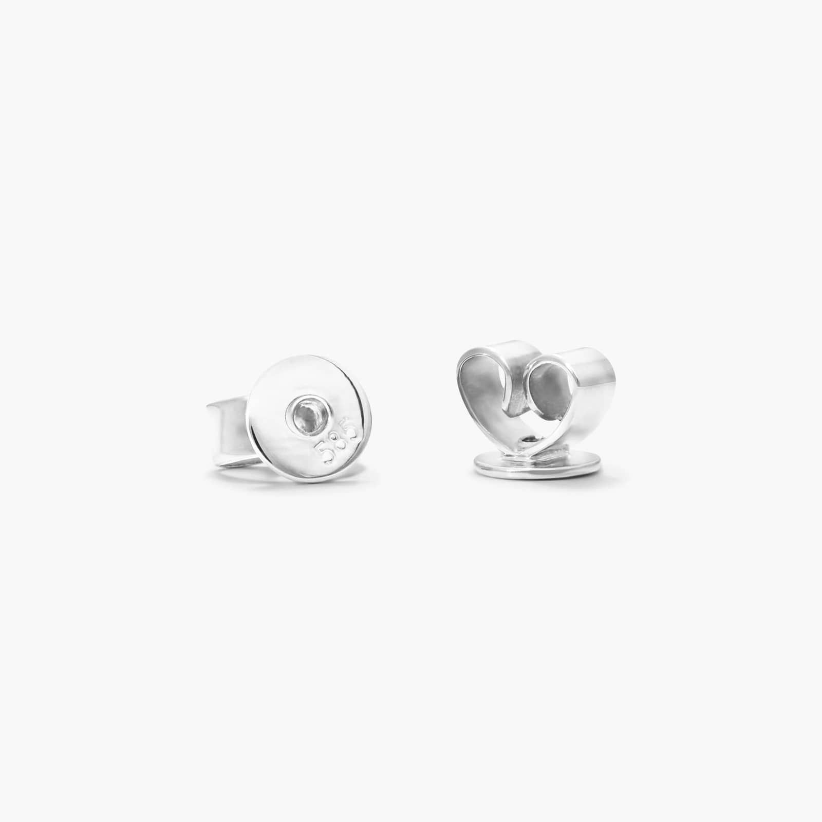 Heart Earrings With Round Diamonds In 14K White Gold By James Allen
