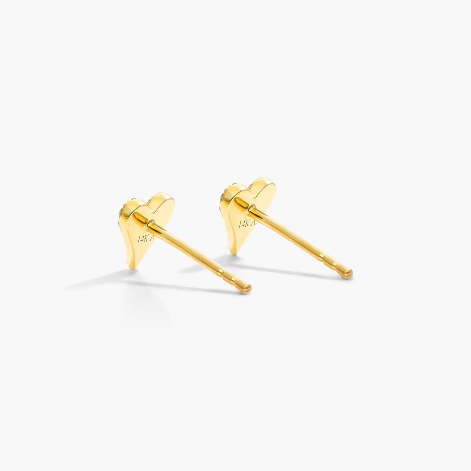 Heart Earrings With Round Diamonds In 14K Yellow Gold By James Allen