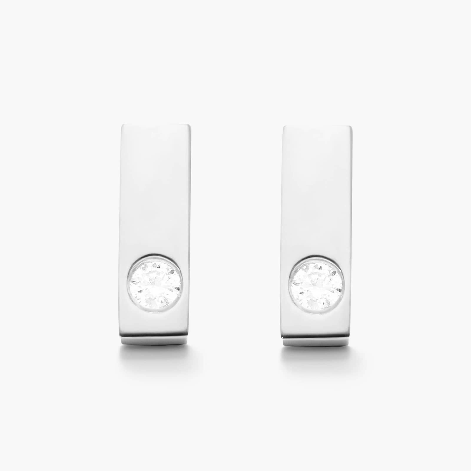 Petite Bar Diamond Earrings In 14K White Gold By James Allen