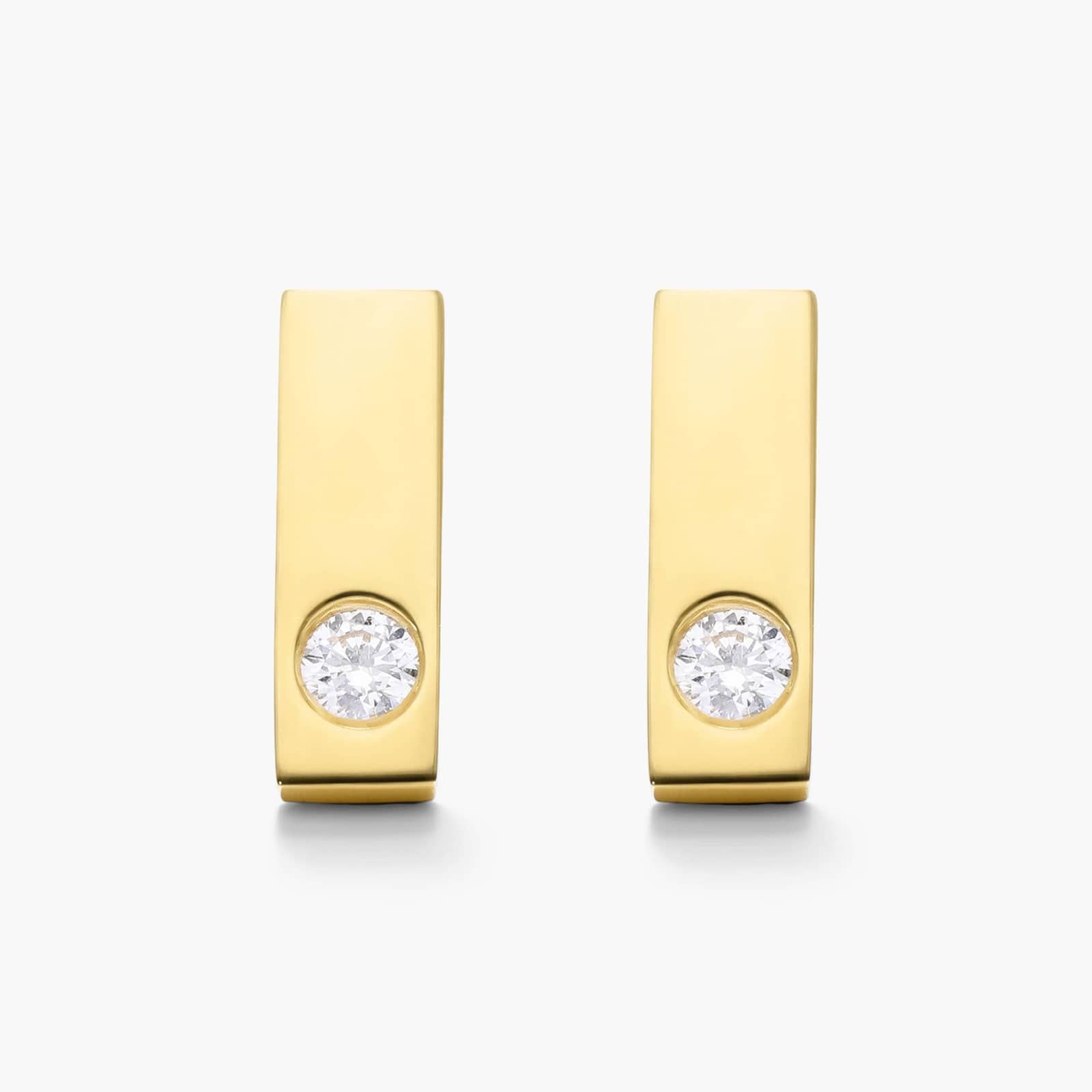 Petite Bar Diamond Earrings In 14K Yellow Gold By James Allen