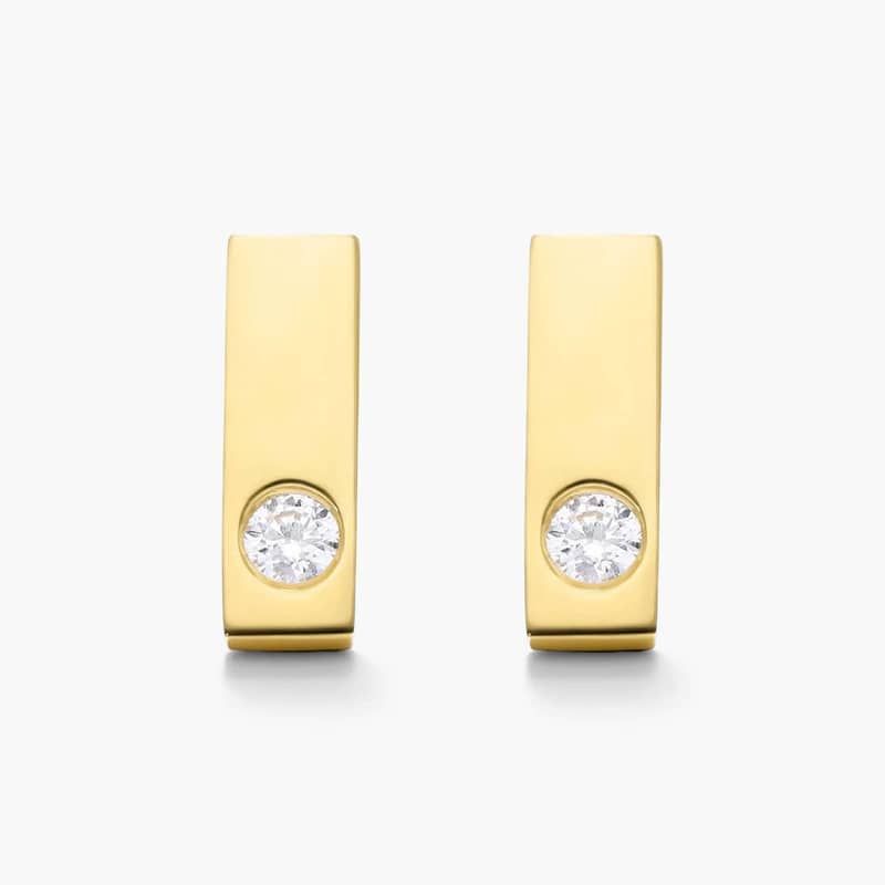 Petite Bar Diamond Earrings In 14K Yellow Gold By James Allen