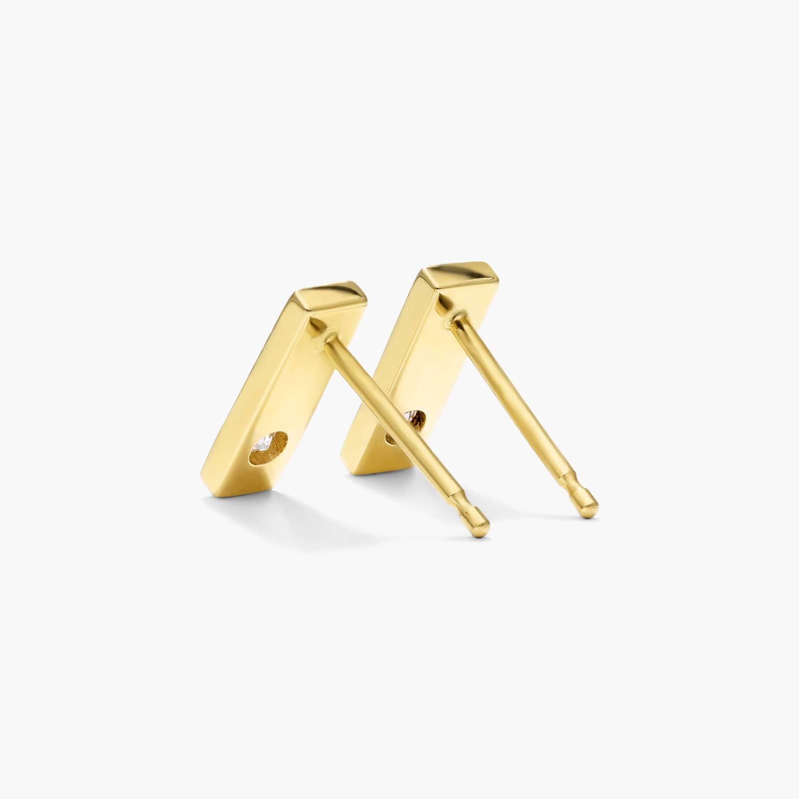 Petite Bar Diamond Earrings In 14K Yellow Gold By James Allen