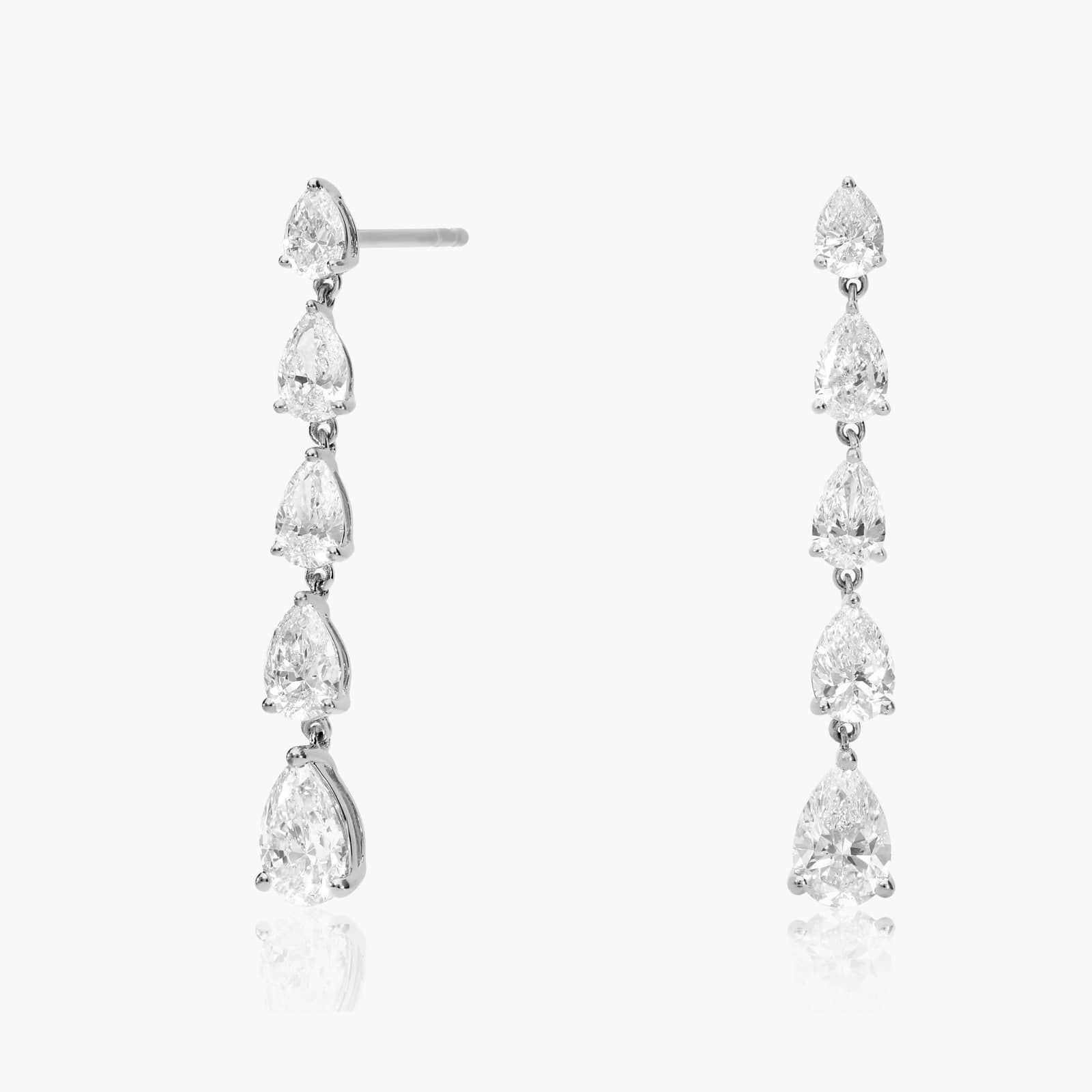 Pear Lab-Grown Diamond Drop Earrings in 14K White Gold (2 1/4 ct. tw.)