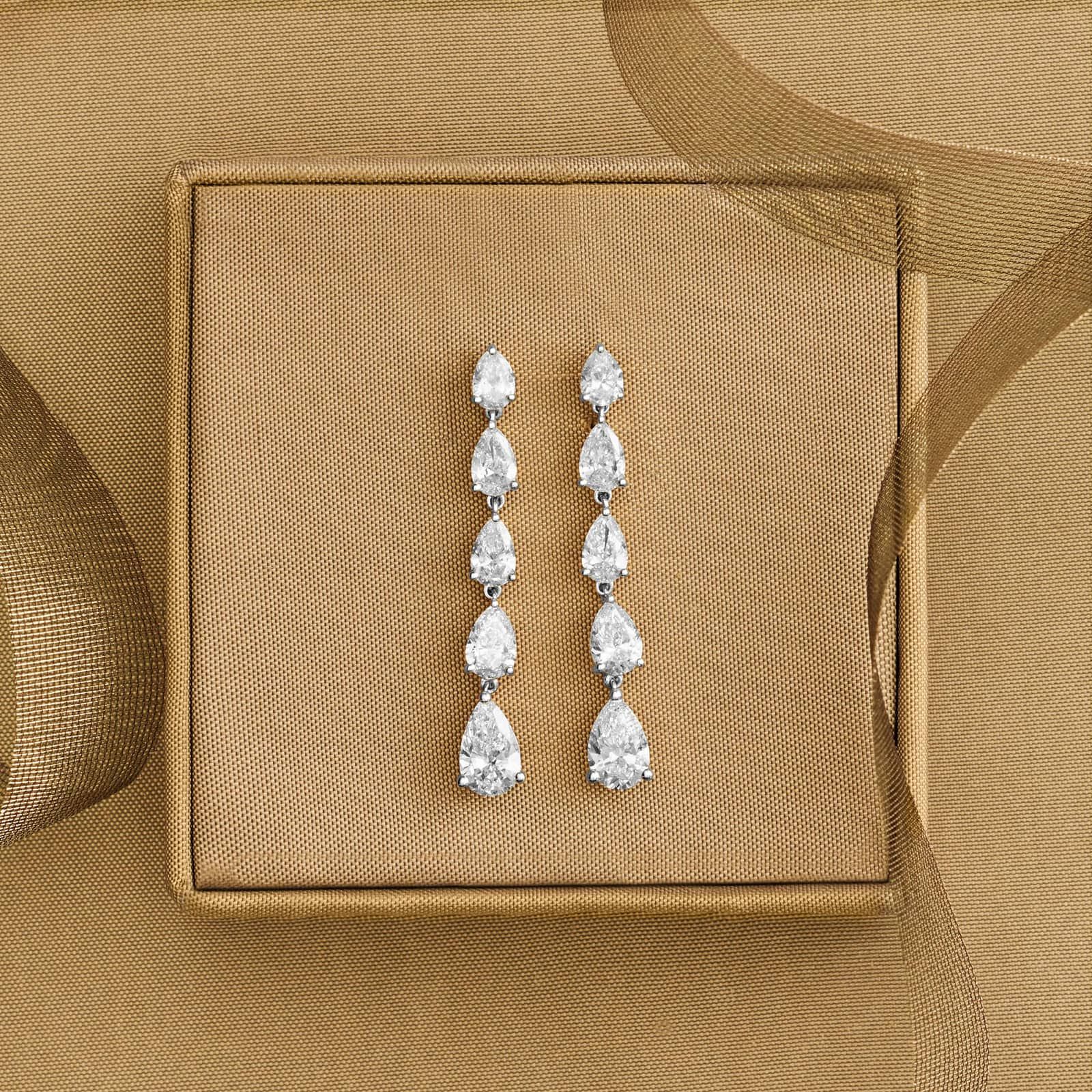 Pear Lab-Grown Diamond Drop Earrings in 14K White Gold (2 1/4 ct. tw.)
