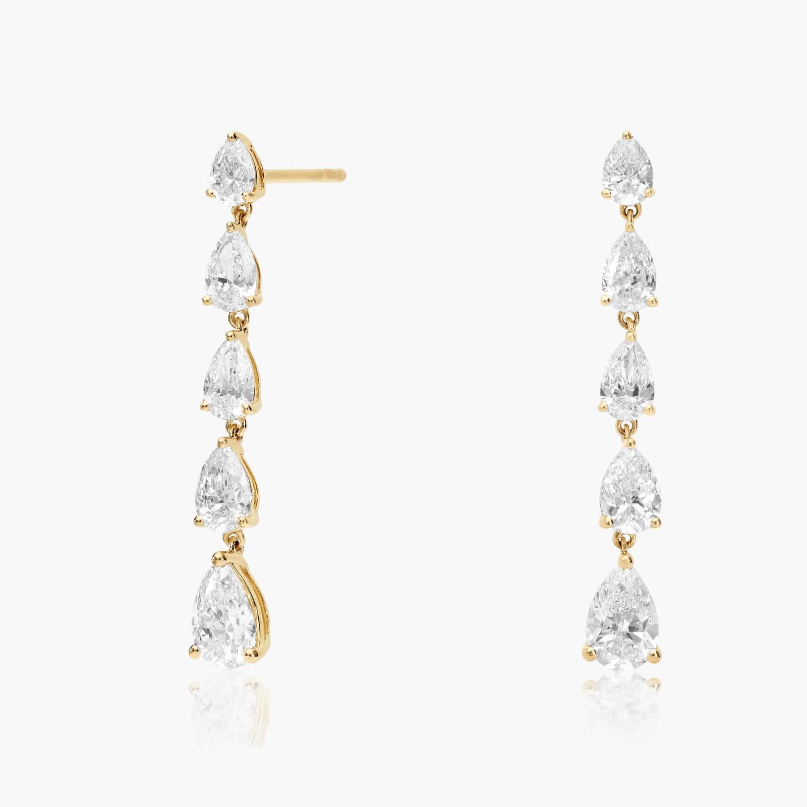 Pear Lab-Grown Diamond Drops in 14K Yellow Gold (2 1/4 ct. tw.)
