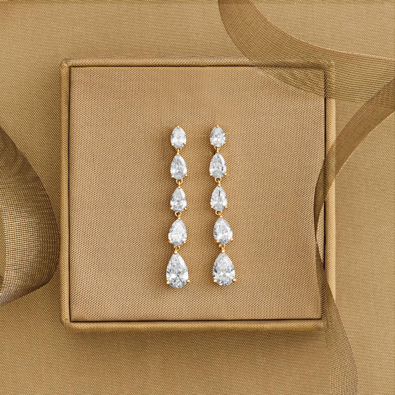 Pear Lab-Grown Diamond Drops in 14K Yellow Gold (2 1/4 ct. tw.)