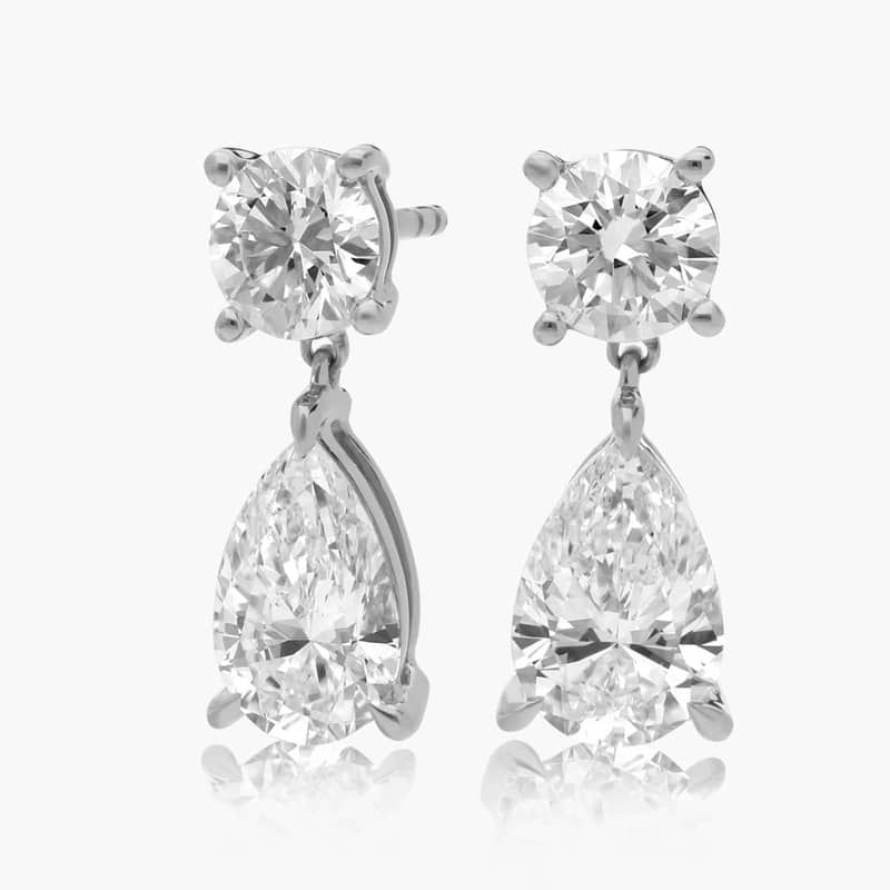 Lab-Grown Diamond Drop Earrings in 14K White Gold (3 ct. tw.)