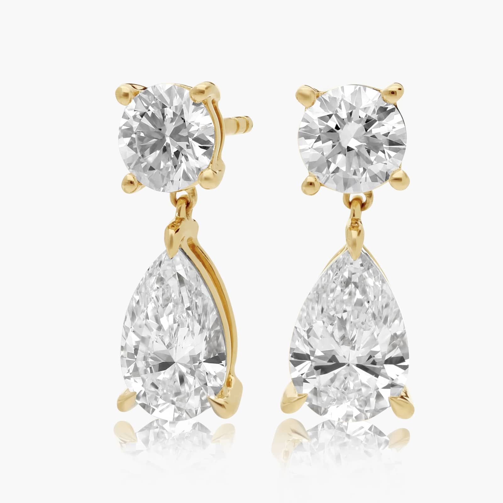 Lab-Grown Diamond Drop Earrings in 14K Yellow Gold (3 ct. tw.)