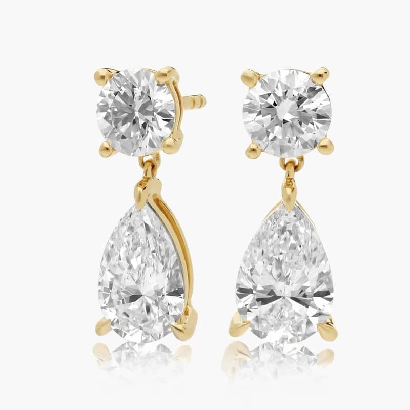 Lab-Grown Diamond Drop Earrings in 14K Yellow Gold (3 ct. tw.)