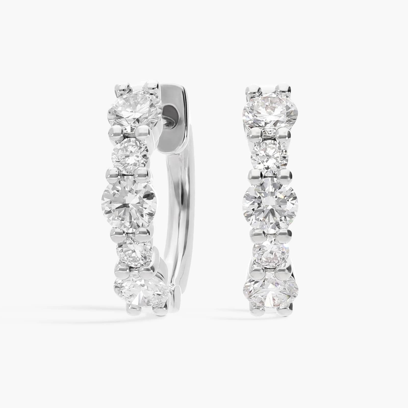 Lab-Grown Diamond Hoops in 14K White Gold (3/4 ct. tw.)