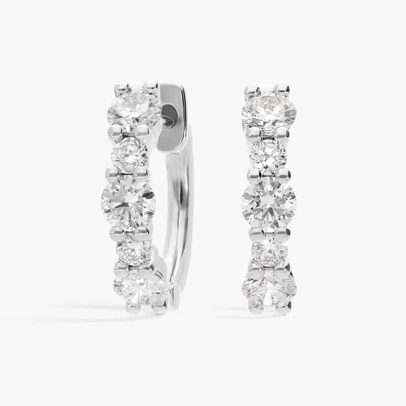 Lab-Grown Diamond Hoops in 14K White Gold (3/4 ct. tw.)