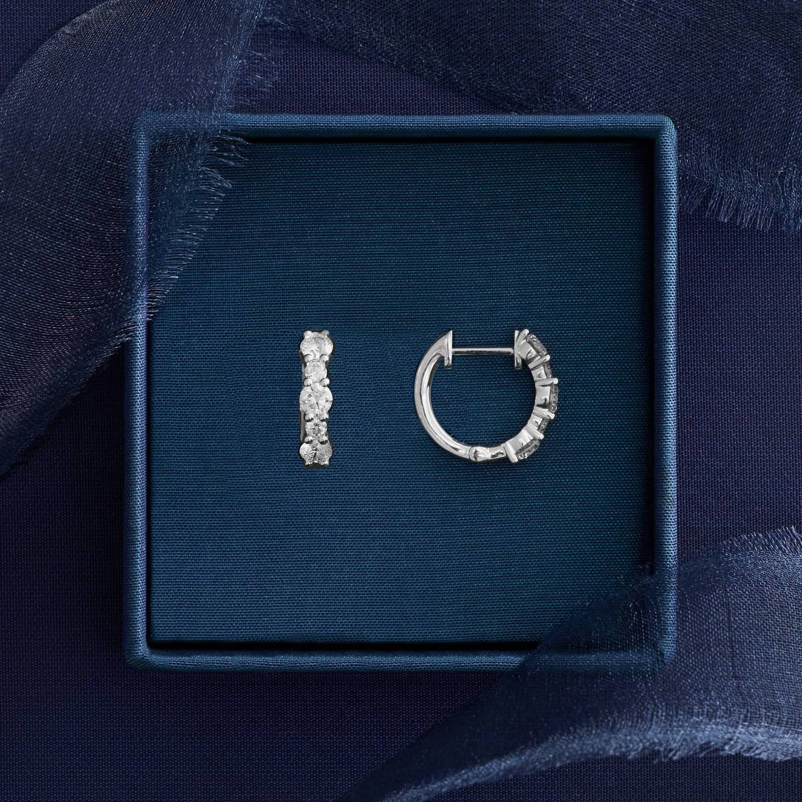 Lab-Grown Diamond Hoops in 14K White Gold (3/4 ct. tw.)