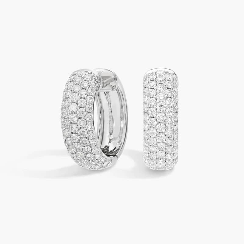 5 Row Diamond Hoops in 14K White Gold (2 ct. tw.)