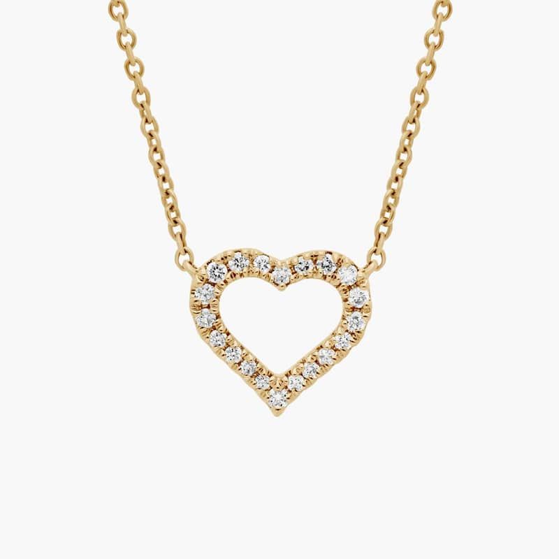 Mini Heart Diamond Necklace in 14k Yellow Gold (1/10 ct. tw.)