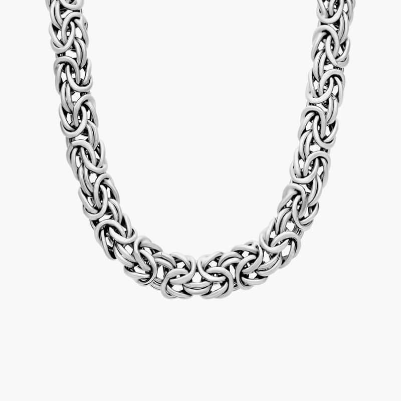18" Byzantine Necklace in Italian Sterling Silver (7.5 mm)