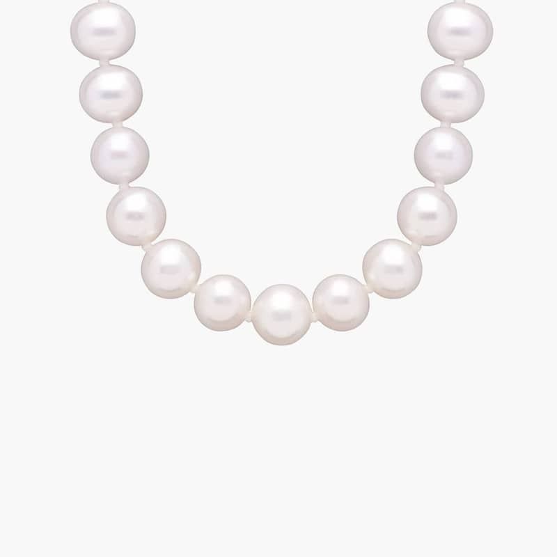 16" Freshwater Cultured Pearl Strand Necklace in 14k White Gold (8.0-8.5mm)