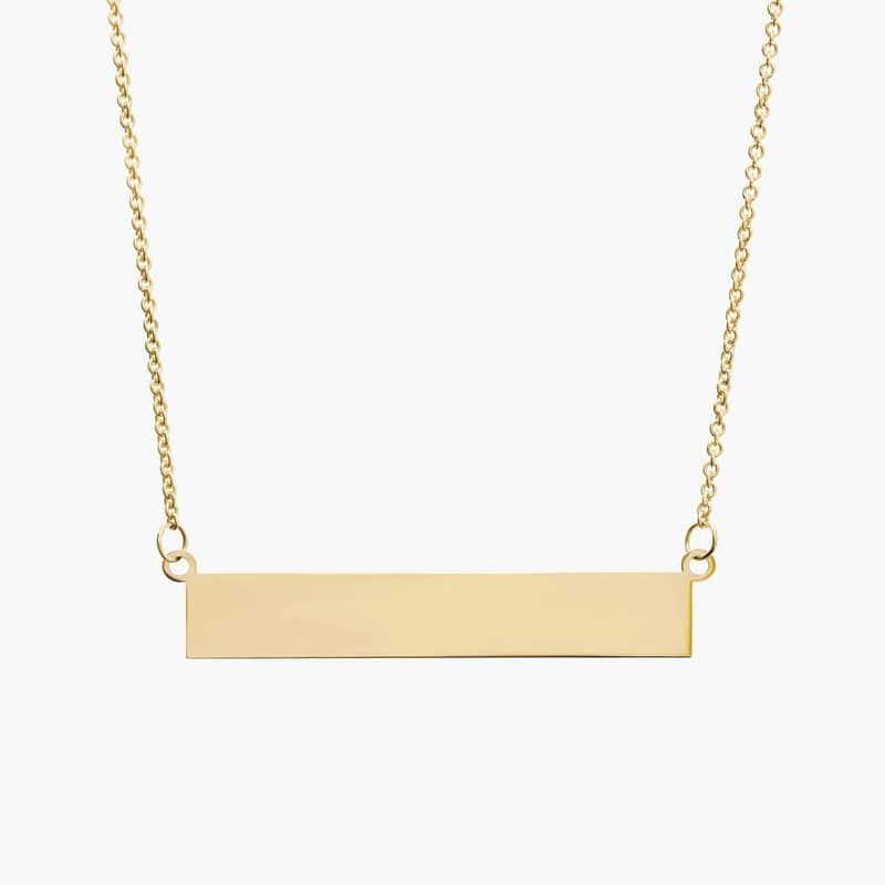 18" Bar Necklace in 14k Yellow Gold (1 mm)