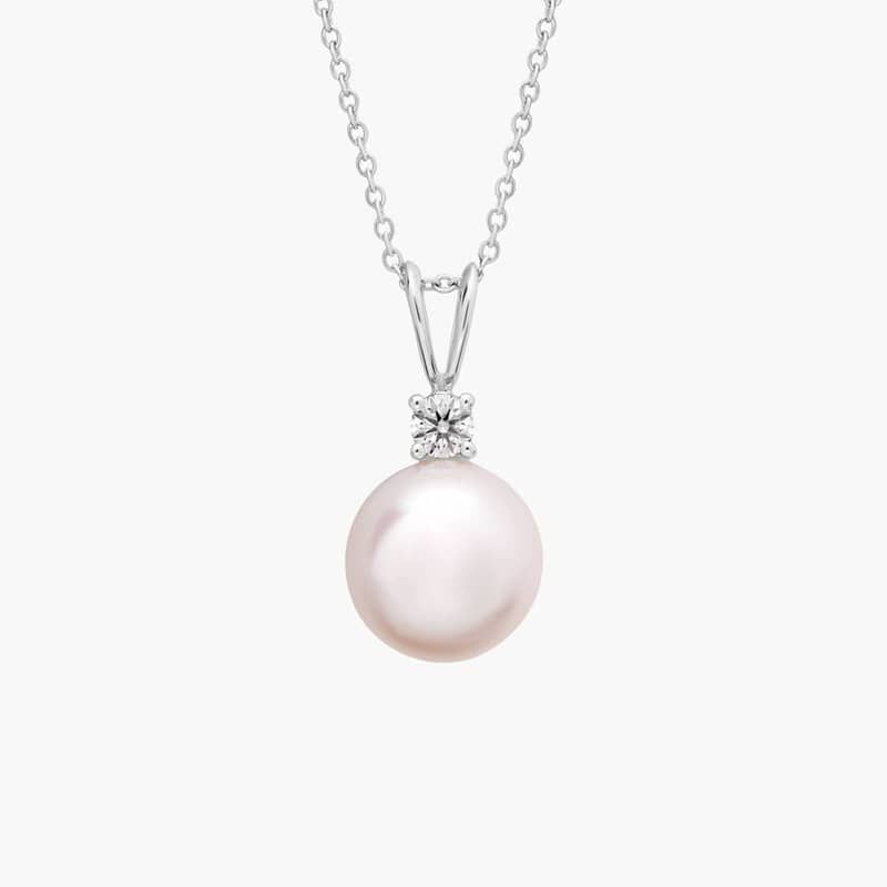 South Sea Cultured Pearl and Diamond Pendant in 18k White Gold (10-10.5mm)