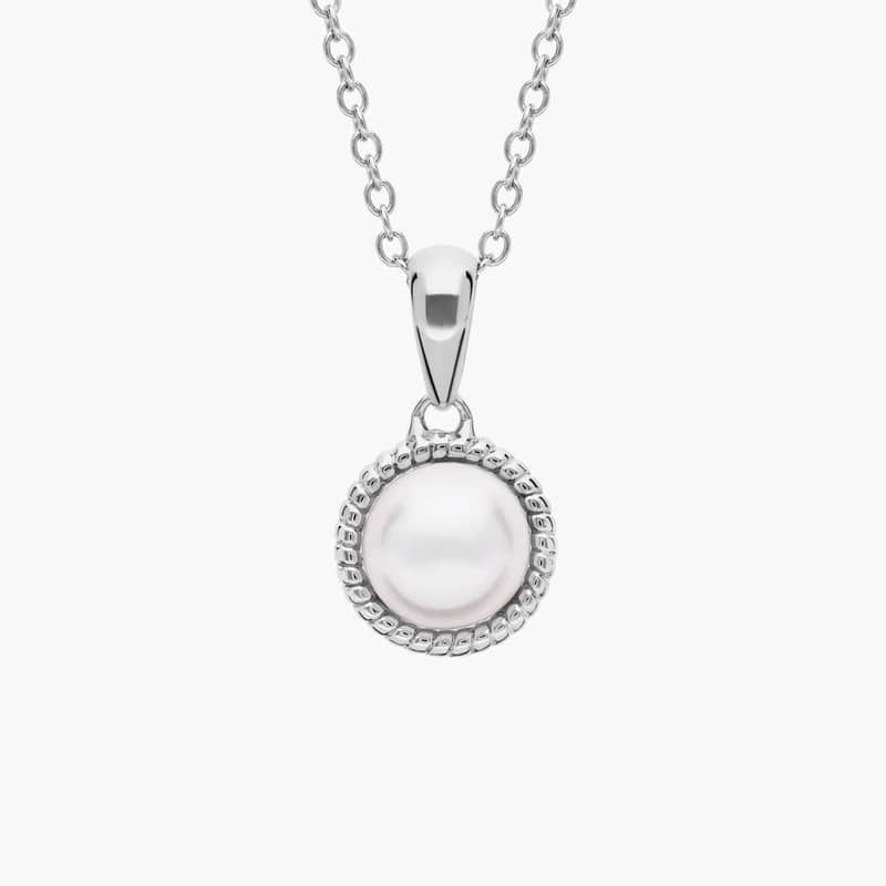 Freshwater Cultured Pearl Rope Pendant in Sterling Silver (7mm)