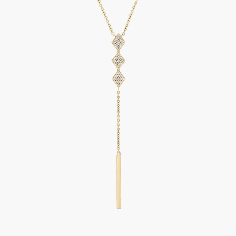 Diamond Kite "Y" Necklace in 14k Yellow Gold (1/16 ct. tw.)