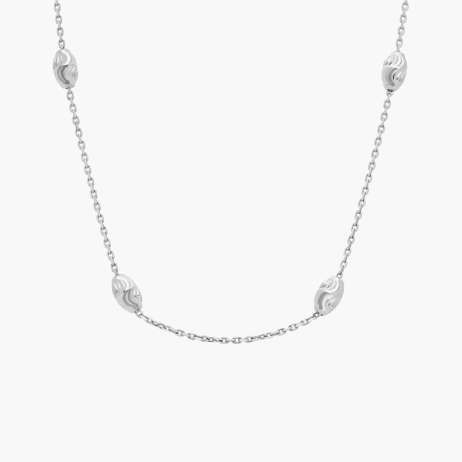 36" Long Moon Cut Shimmer Necklace in Italian Sterling Silver
