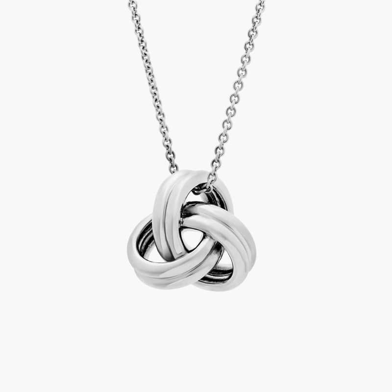 18" Grande Luxe Love Knot Pendant in Sterling Silver (1 mm)