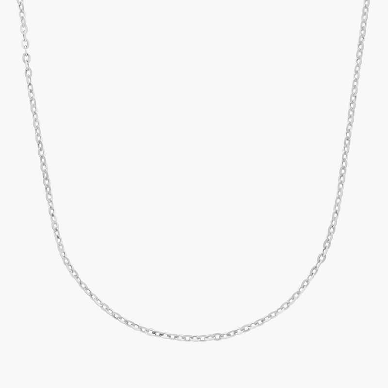 16" Cable Chain in 14k White Gold (1.15mm)