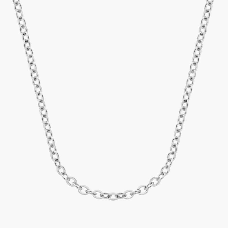 18" Cable Chain in 18k White Gold (1.15mm)