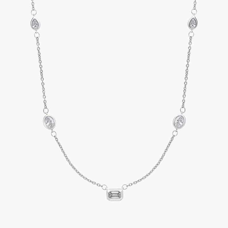 Petite Fancy Diamond Necklace in 14k White Gold (1/2 ct. tw.)