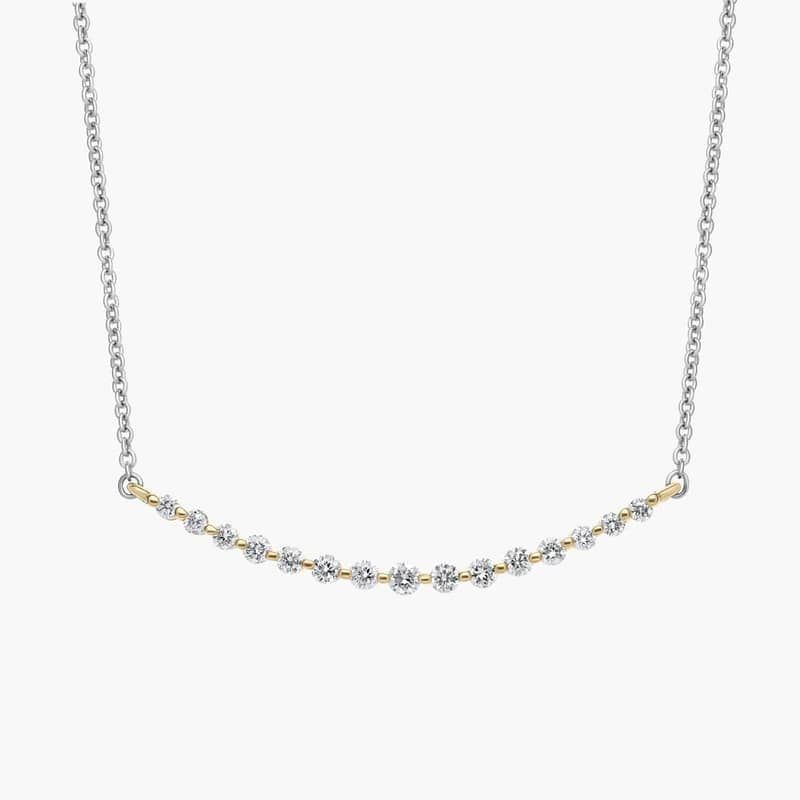 Yellow Diamond Smile Necklace in 18k Yellow and White Gold (3/8 ct. tw.)