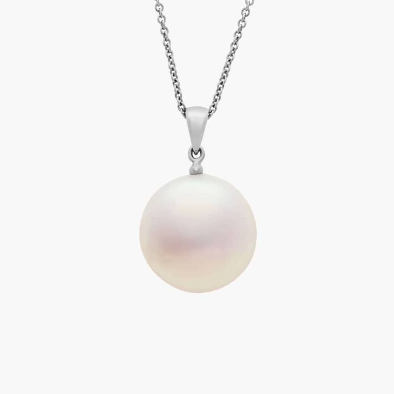 Freshwater Cultured Pearl Coin Pendant in Sterling Silver (12mm)