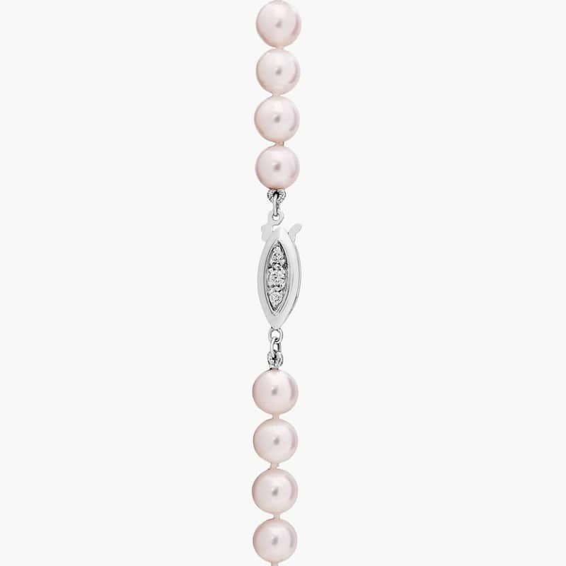 18" Premier Akoya Cultured Pearl Strand Necklace  with Diamond Clasp in 18k White Gold (6.5-7.0mm)
