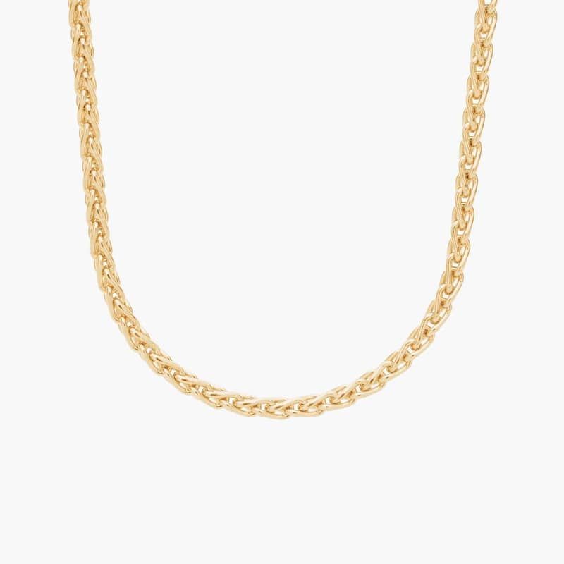 24" Wheat Chain in 14k Yellow Gold (1.2 mm)