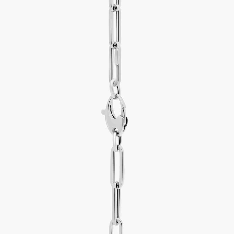 18" Medium Paperclip Necklace in 14k Italian White Gold (4mm)