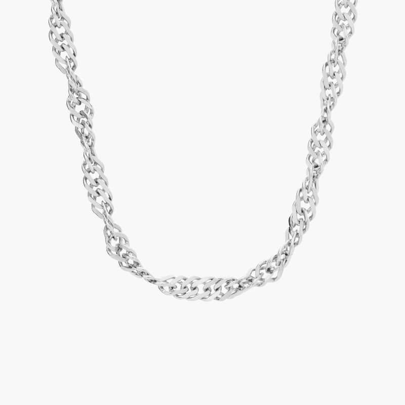 18" Singapore Chain in 14k White Gold (1.7 mm)