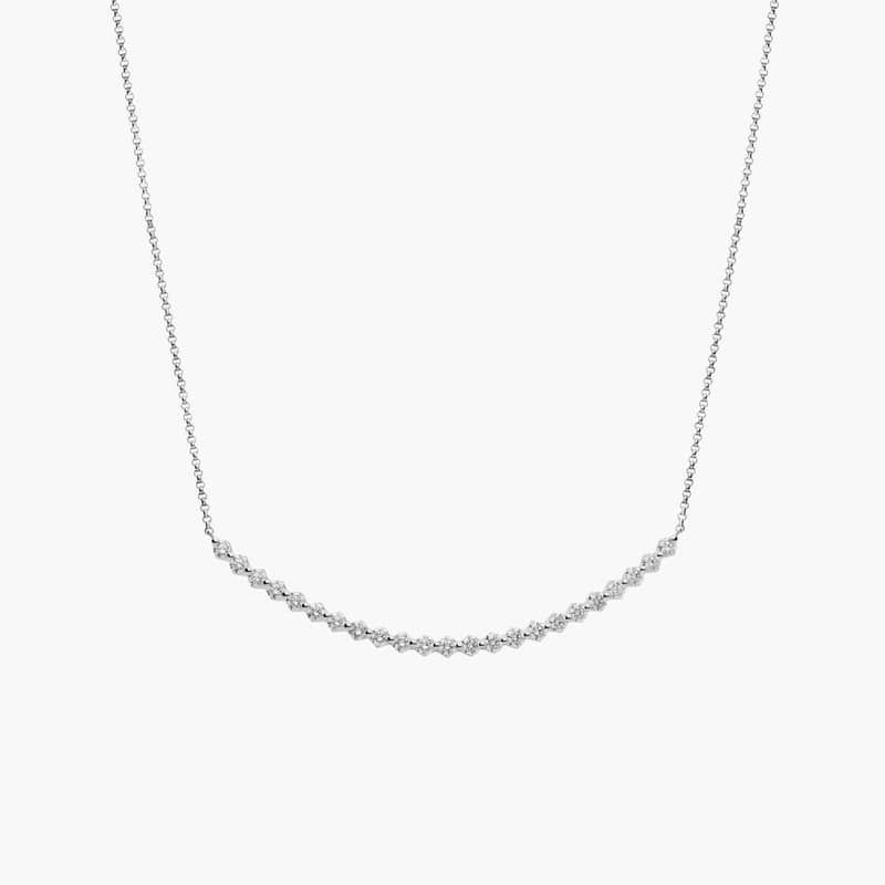 Floating Diamond Smile Necklace in 14k White Gold (1 ct. tw.)