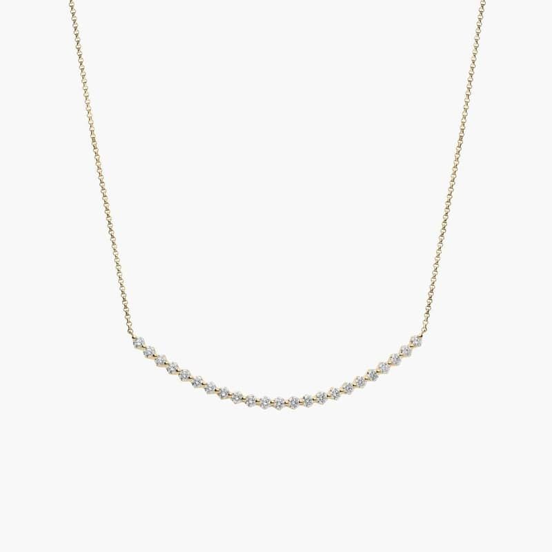 Floating Diamond Smile Necklace in 14k Yellow Gold (1 ct. tw.)