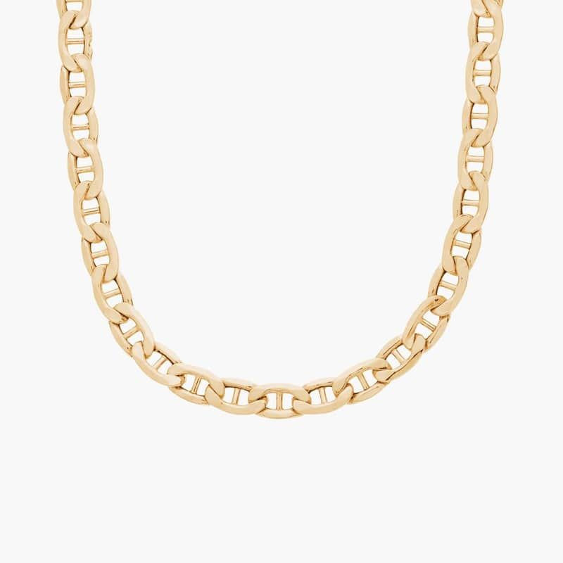 24" High Polish Anchor Chain in 14k Yellow Gold (3.8 mm)