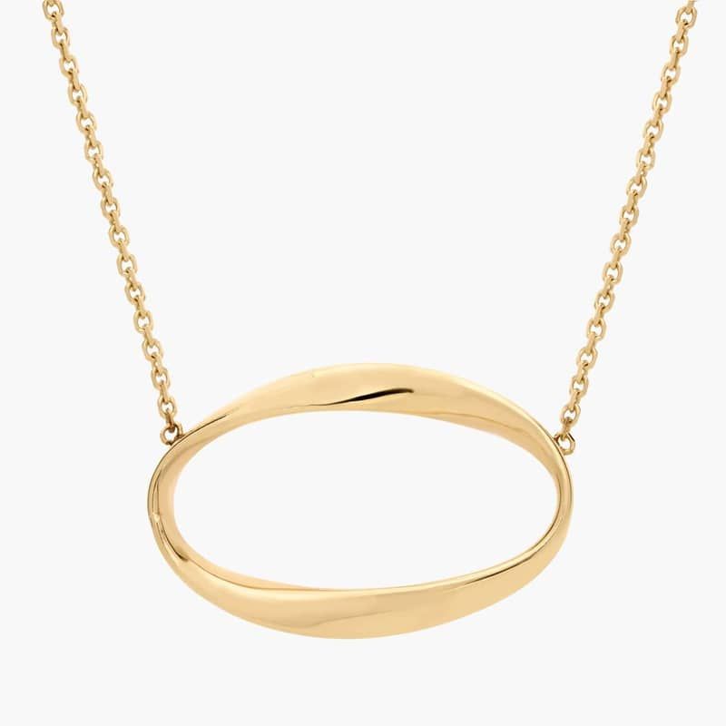 19" Delicate Oval Necklace in 14k Yellow Gold (1 mm)
