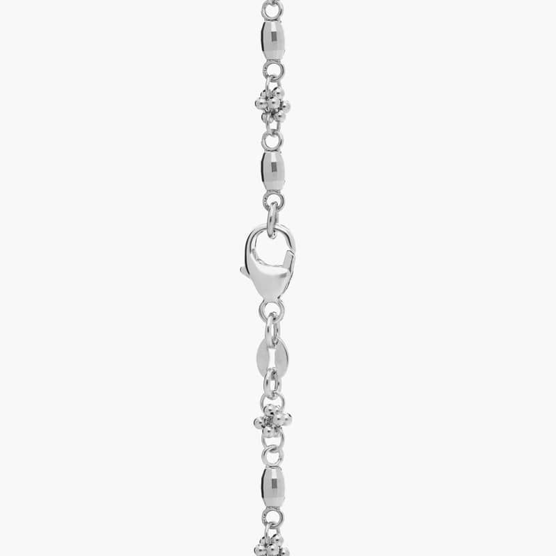 17" Faceted Cluster Necklace in 14k Italian White Gold (3.7 mm)