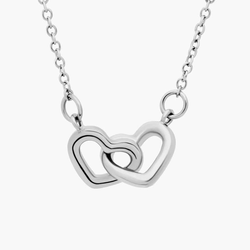Double Heart Pendant in Platinum