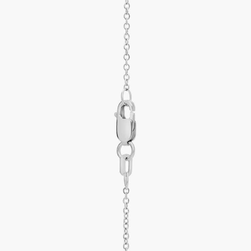 Round Halo Sapphire Pendant in 14k White Gold (5mm)