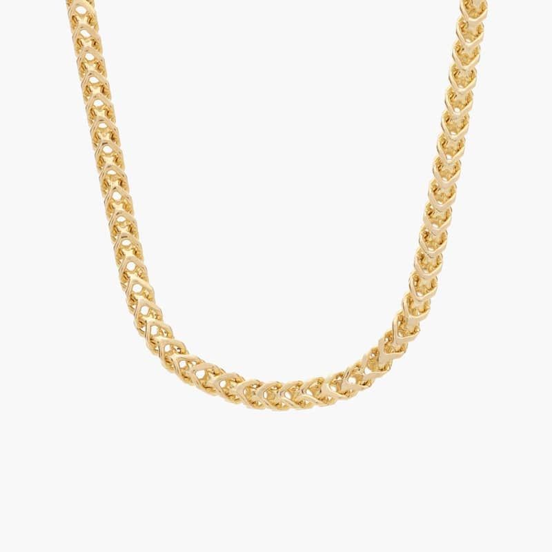 24" Franco Chain in 14k Yellow Gold (1.3 mm)