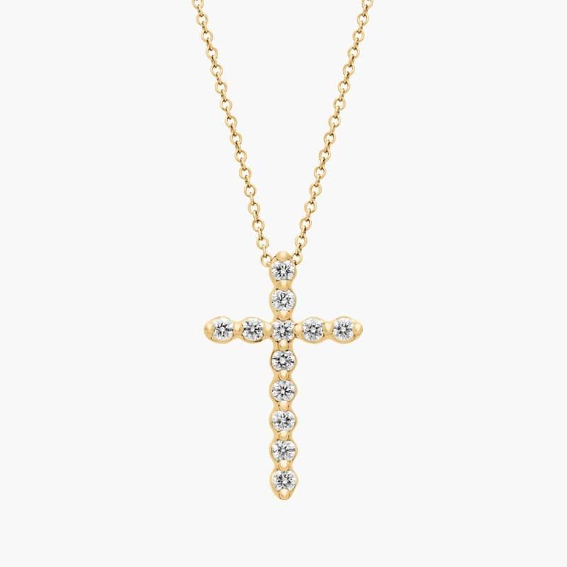 Floating Diamond Cross Pendant in 14k Yellow Gold (1/2 ct. tw.)