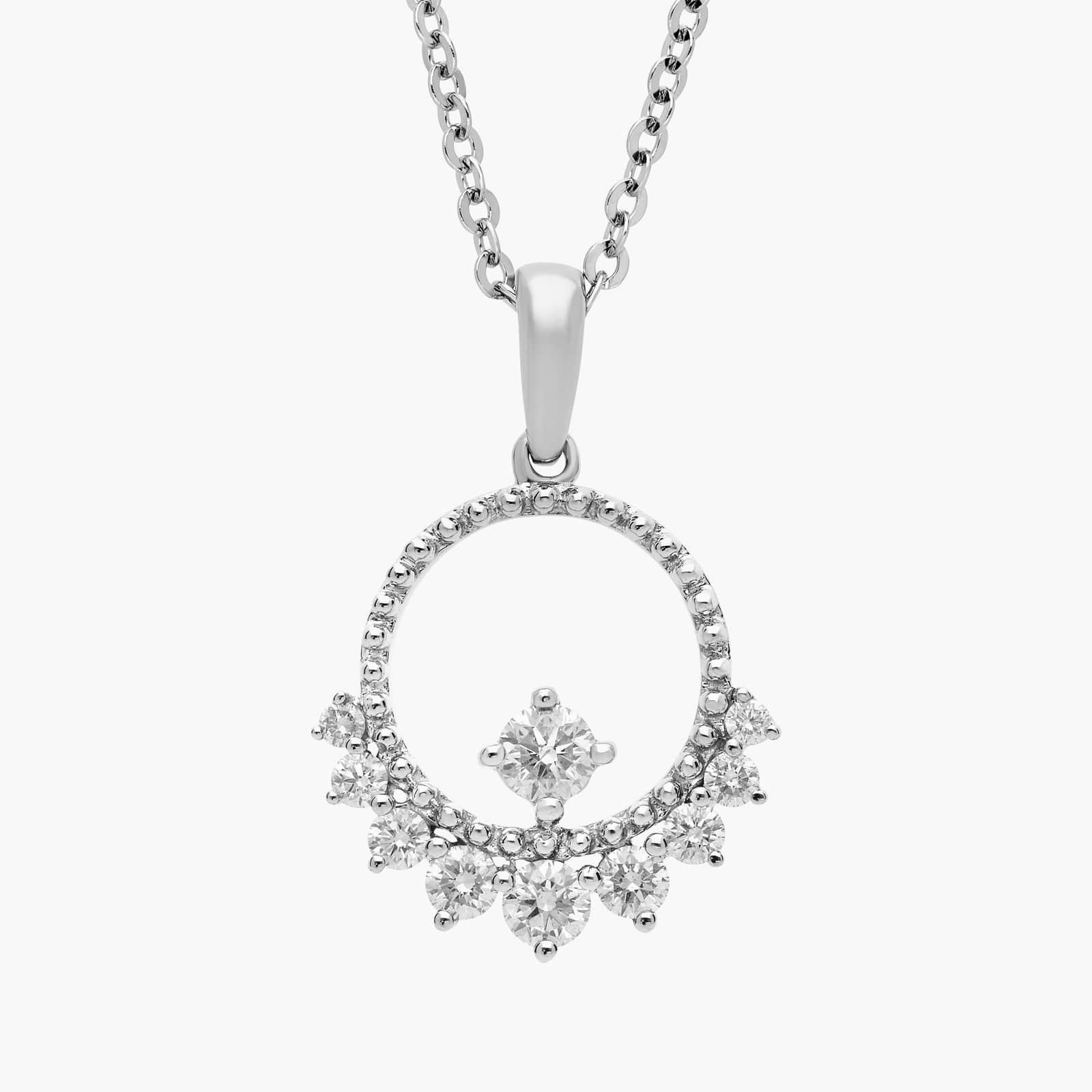 Diamond Burst Pendant in 14k White Gold (1/3 ct. tw.)