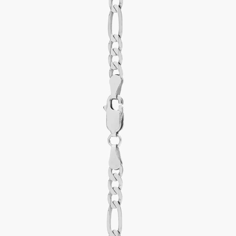 22" Flat Figaro Chain in 14k White Gold (4 mm)